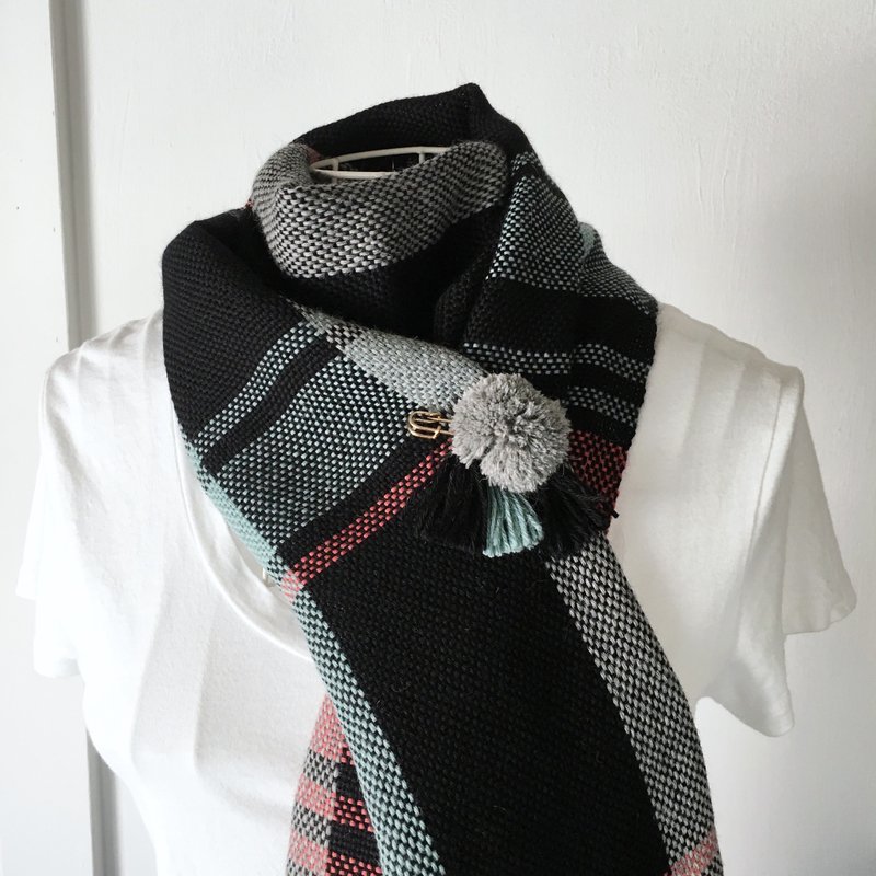 [Scarf Pin] Black Mix "6" - 胸针 - 羊毛 黑色