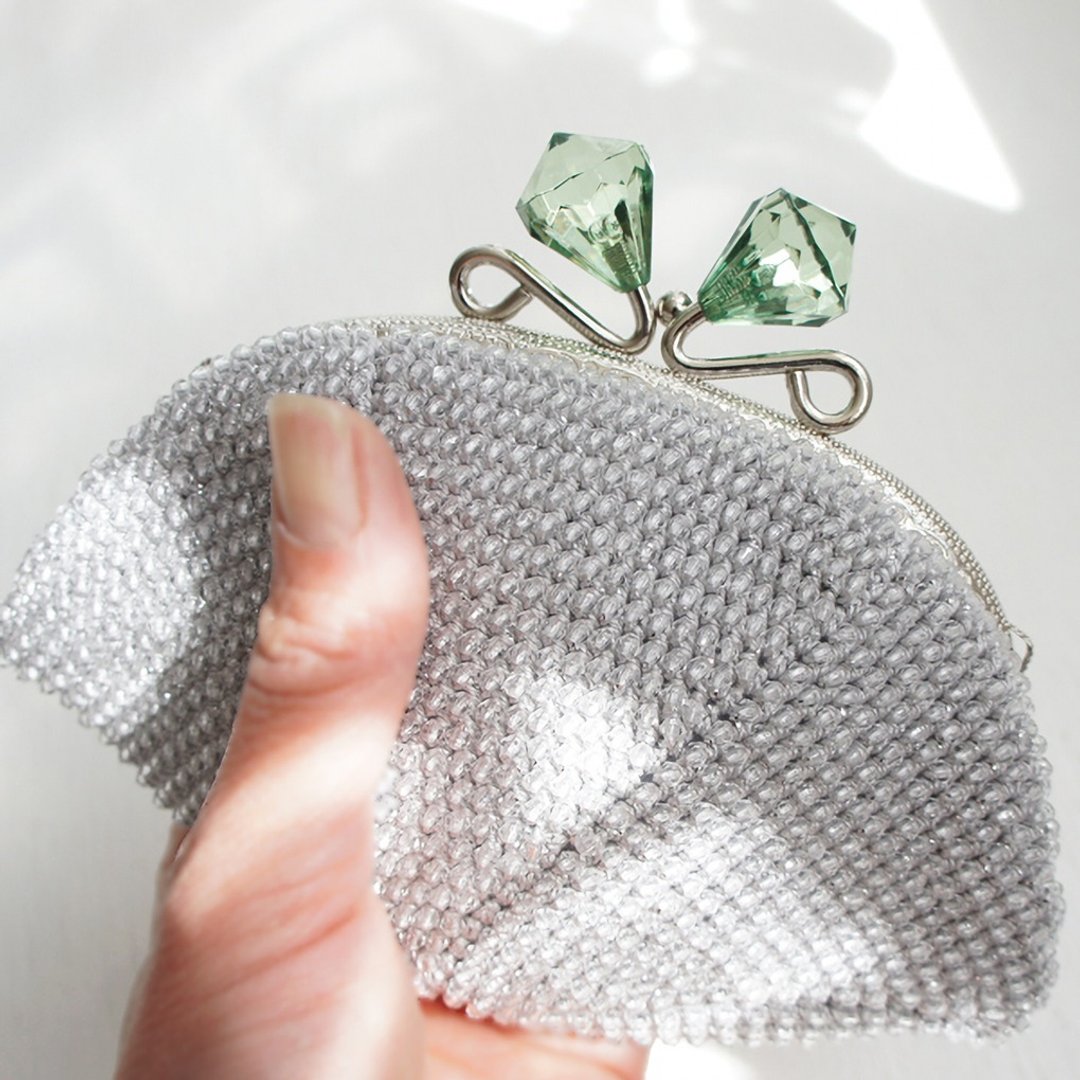 Ba-ba handmade  Acrylic beads crochet coinpurse No.1062 - 化妆包/杂物包 - 其他材质 绿色