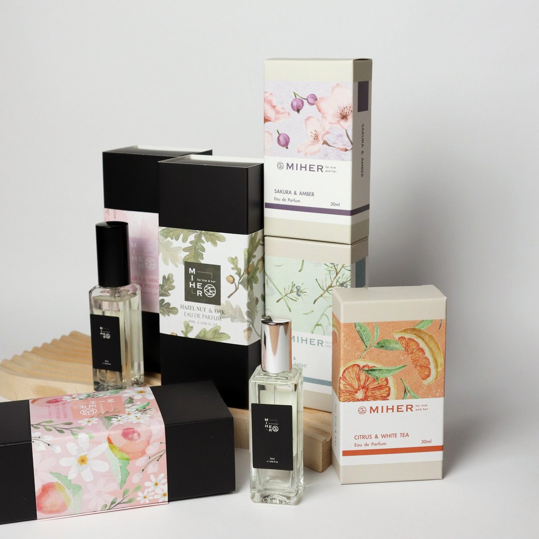 MIHER经典香水30ML 白桃茉莉 樱花琥珀 樱花含羞草 榛果橡木 - 香水/香膏 - 玻璃 透明