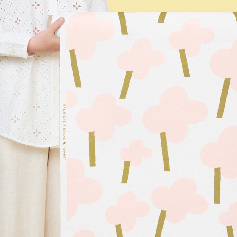 棉麻布料 (ONNI 蜜桃粉) 1单位50cm - 编织/刺绣/羊毛毡/裁缝 - 棉．麻 粉红色