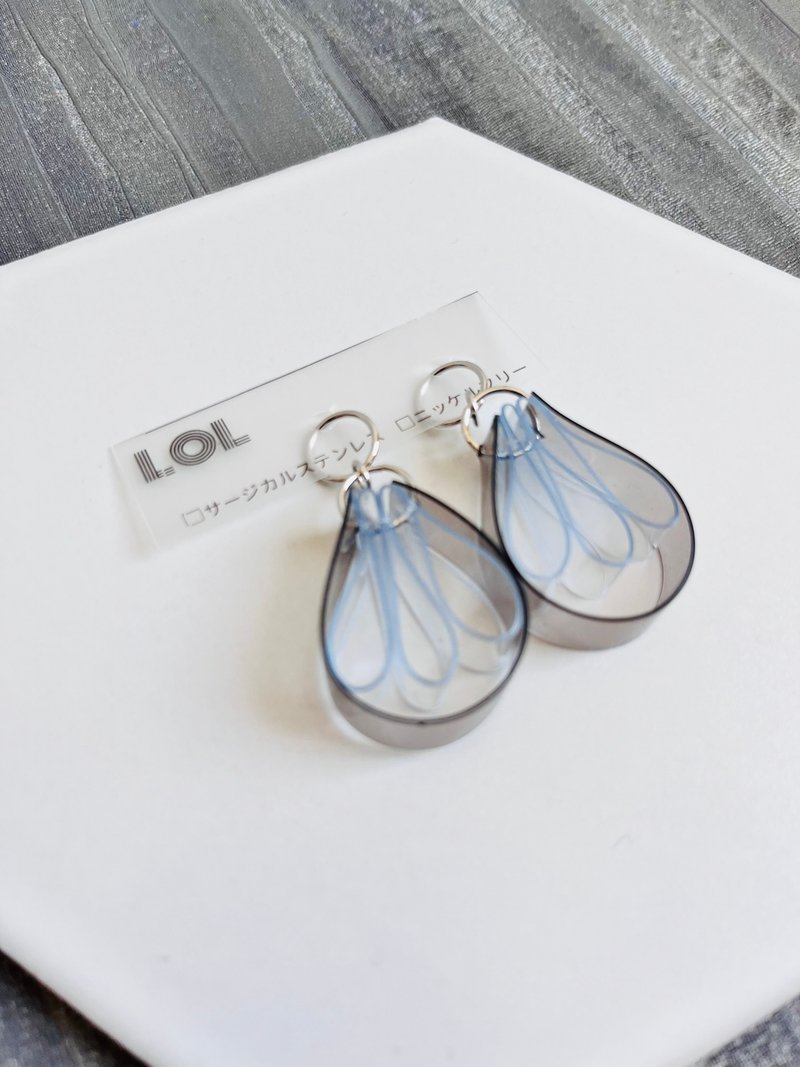 两用饰件 PVC 设计 A028 - 耳环/耳夹 - 其他材质 黑色