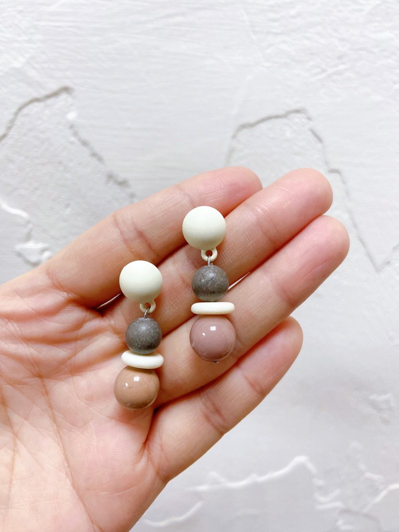 斑马石//粉色阿拉善//垂坠耳环 - 耳环/耳夹 - 玉石 粉红色