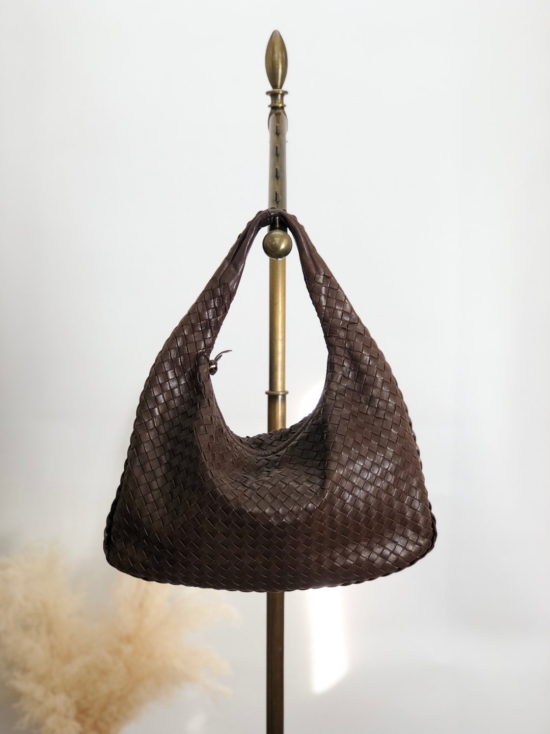 【 日本直送 名牌中古包 】Bottega Veneta 葆蝶家 肩背包 棕色 皮革 腋下包 vintage 8kxwhy - 侧背包/斜挎包 - 真皮 咖啡色