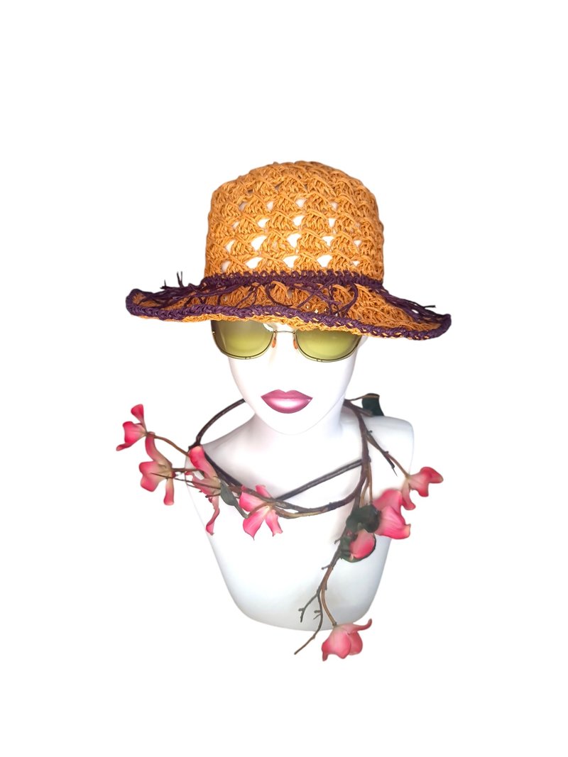手工钩织草帽 - 帽子 - 环保材料 多色