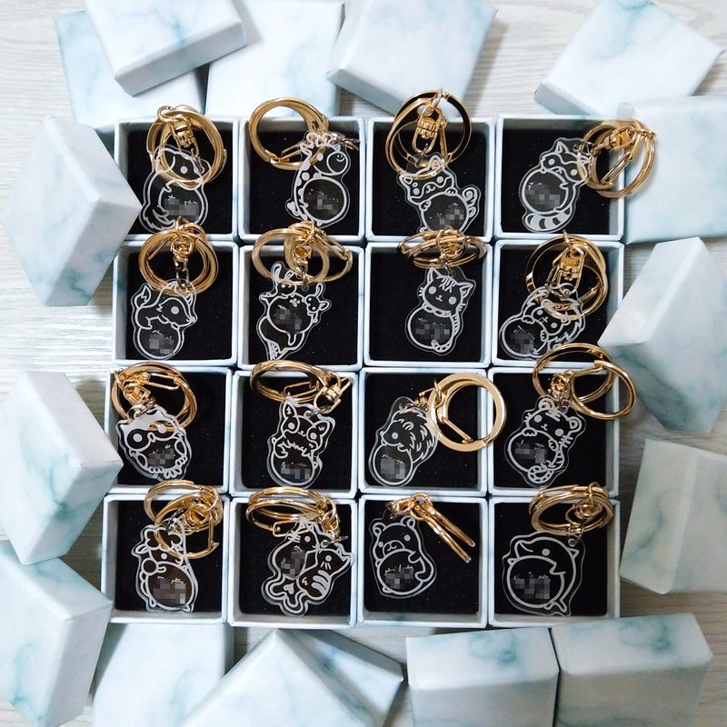 【迷你晶透压克力】原创插画・定制化・幼儿园分享礼・婚礼小物 - 吊饰 - 压克力 白色