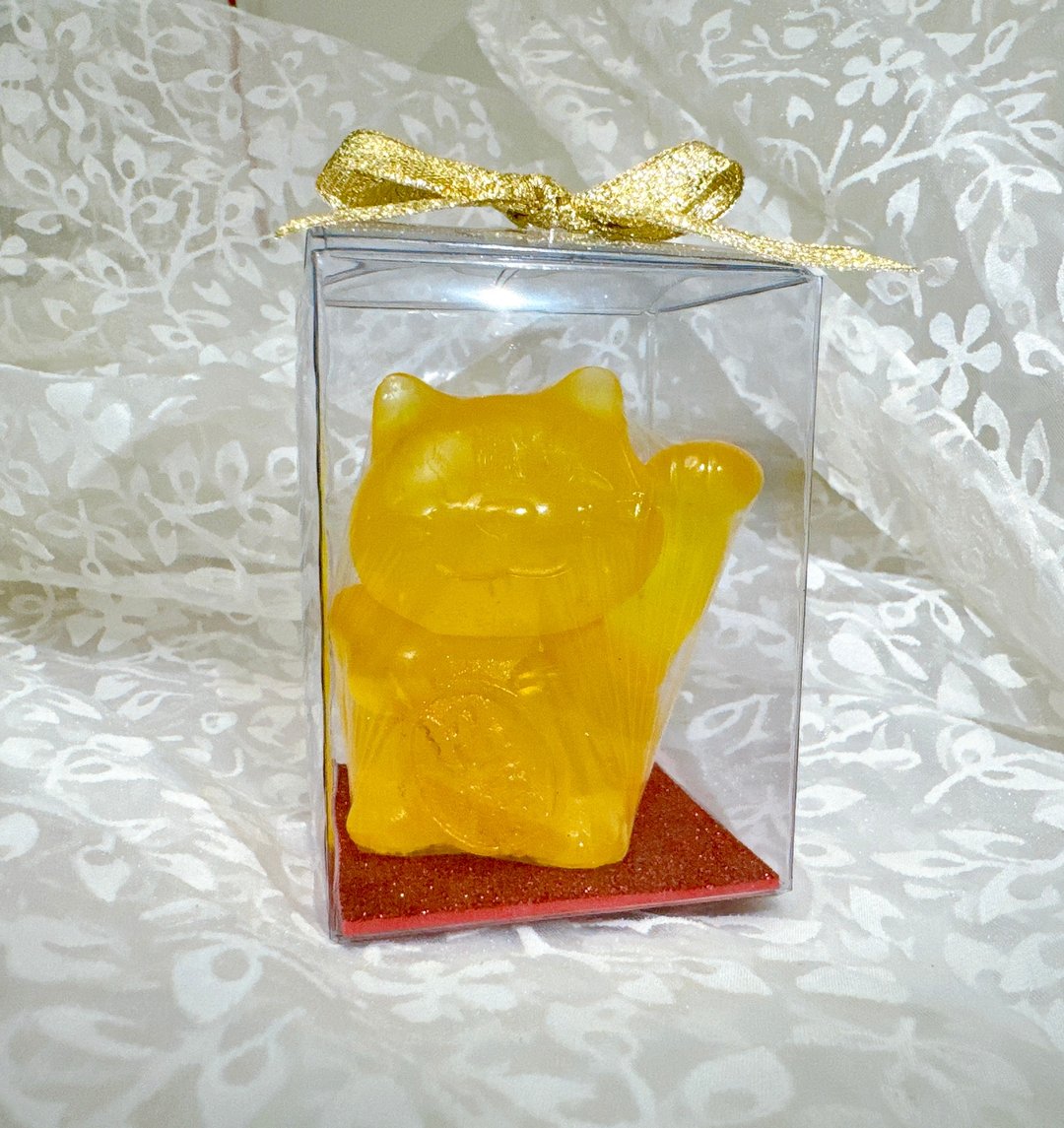 新年贺礼|金箔金运喵手工皂|单入|艺术皂|金箔皂|招财猫 - 肥皂/手工皂 - 其他材质 