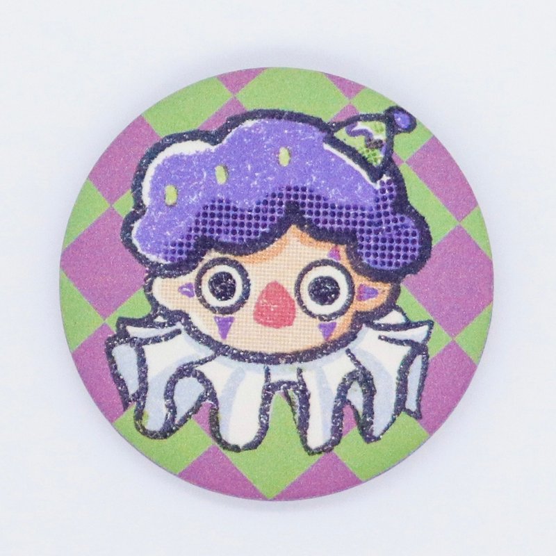 小丑格子罐头徽章 - 徽章/别针 - 其他金属 紫色