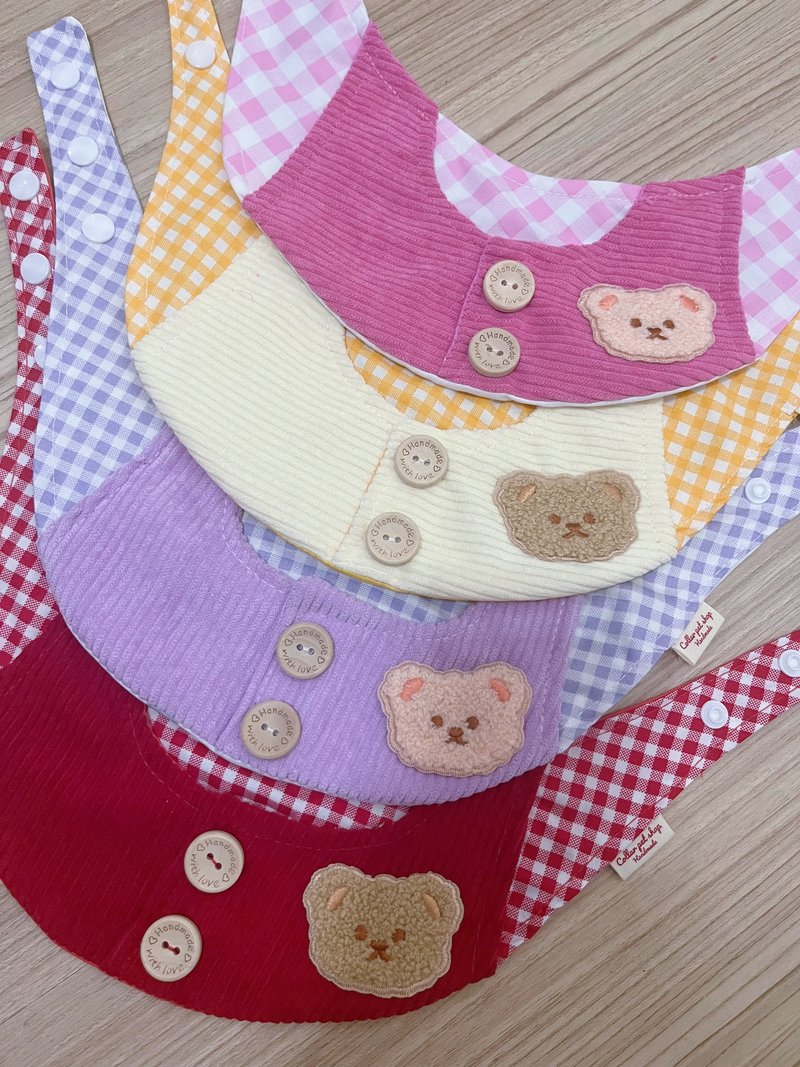 狗猫围巾，小熊款 - 项圈/牵绳 - 棉．麻 多色