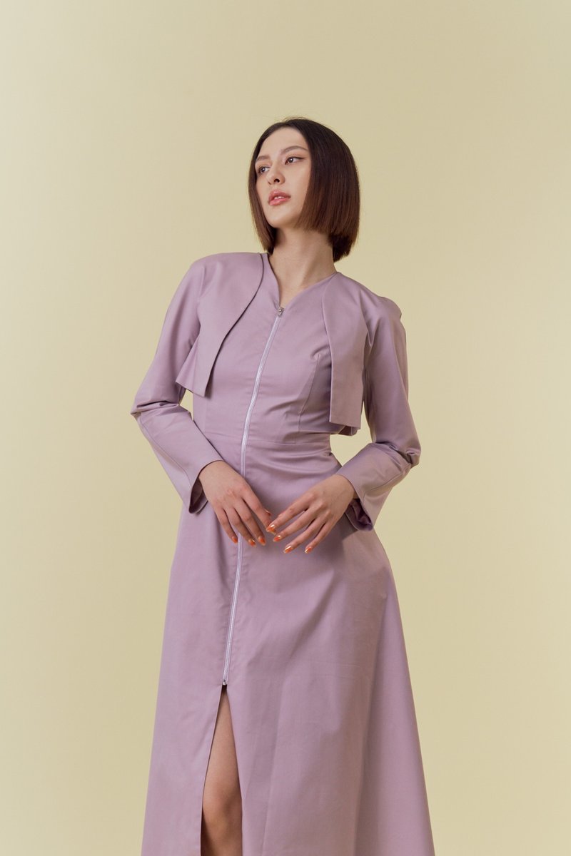 紫色短版小外套 - 女装休闲/机能外套 - 棉．麻 白色