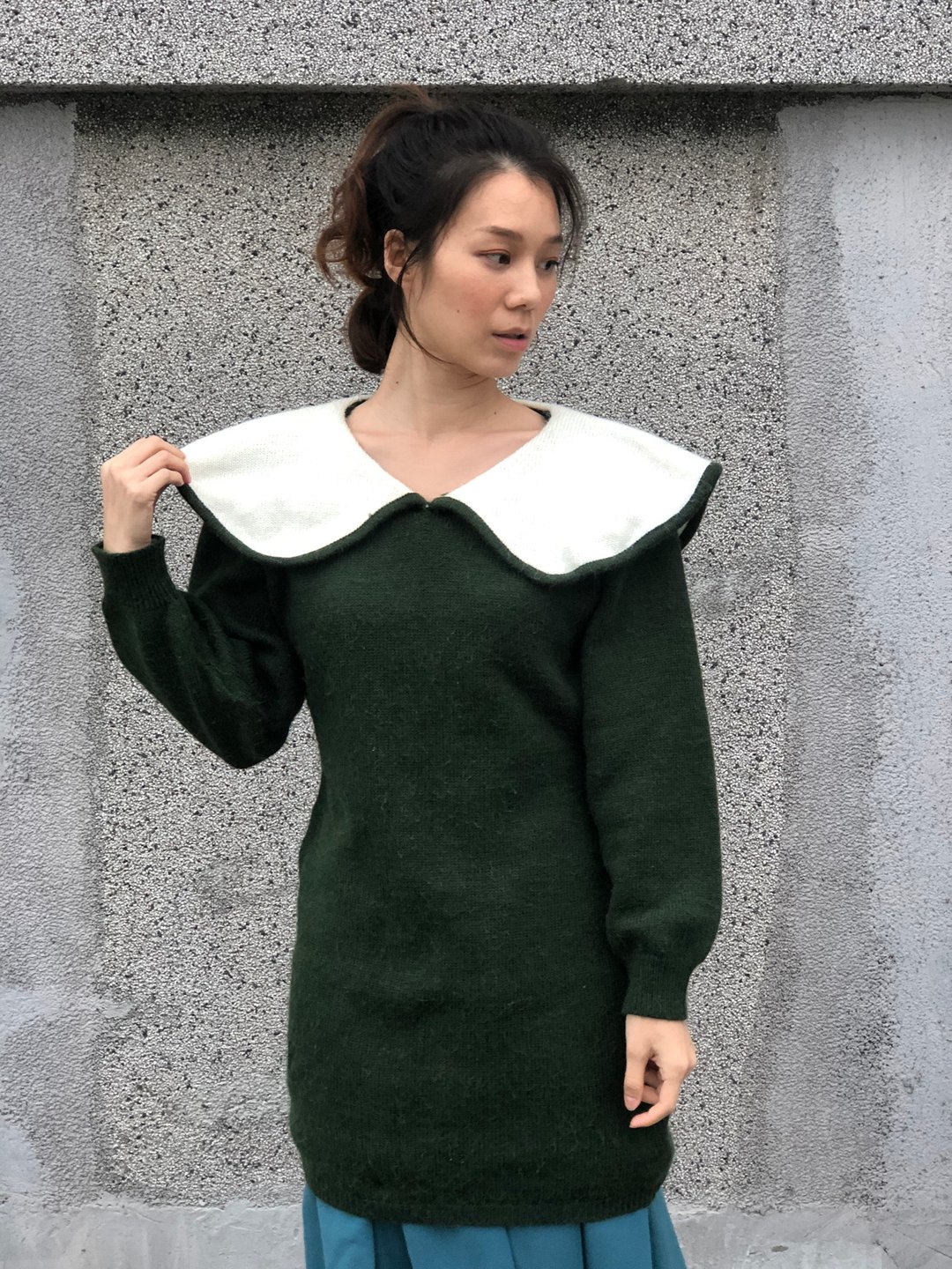 绿色针织洋装 - 洋装/连衣裙 - 其他材质 绿色