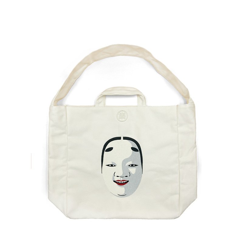 日式能面/若女 鬼首帆布托特包 - 侧背包/斜挎包 - 棉．麻 多色