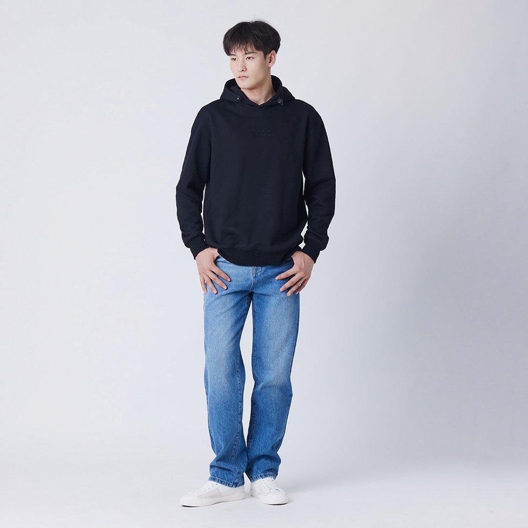印花连帽卫衣 (Unisex) - 中性连帽卫衣/T 恤 - 棉．麻 黑色