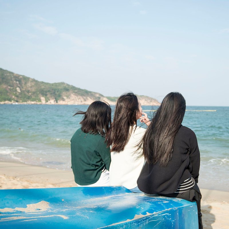 黑色 净色纯棉长袖上衣 - 女装上衣 - 棉．麻 黑色