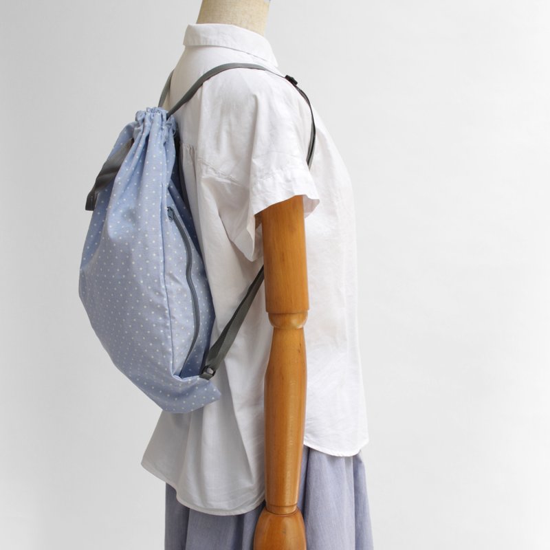 Eco bag backpack - 手提包/手提袋 - 棉．麻 蓝色