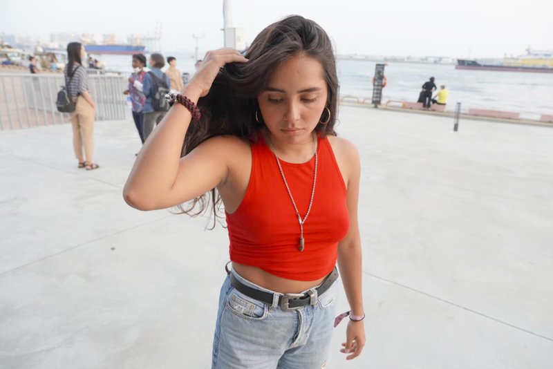 HANS'HAND 真品 9mm 黄铜弹壳 灰绿玛瑙矿石项链 - 项链 - 水晶 绿色