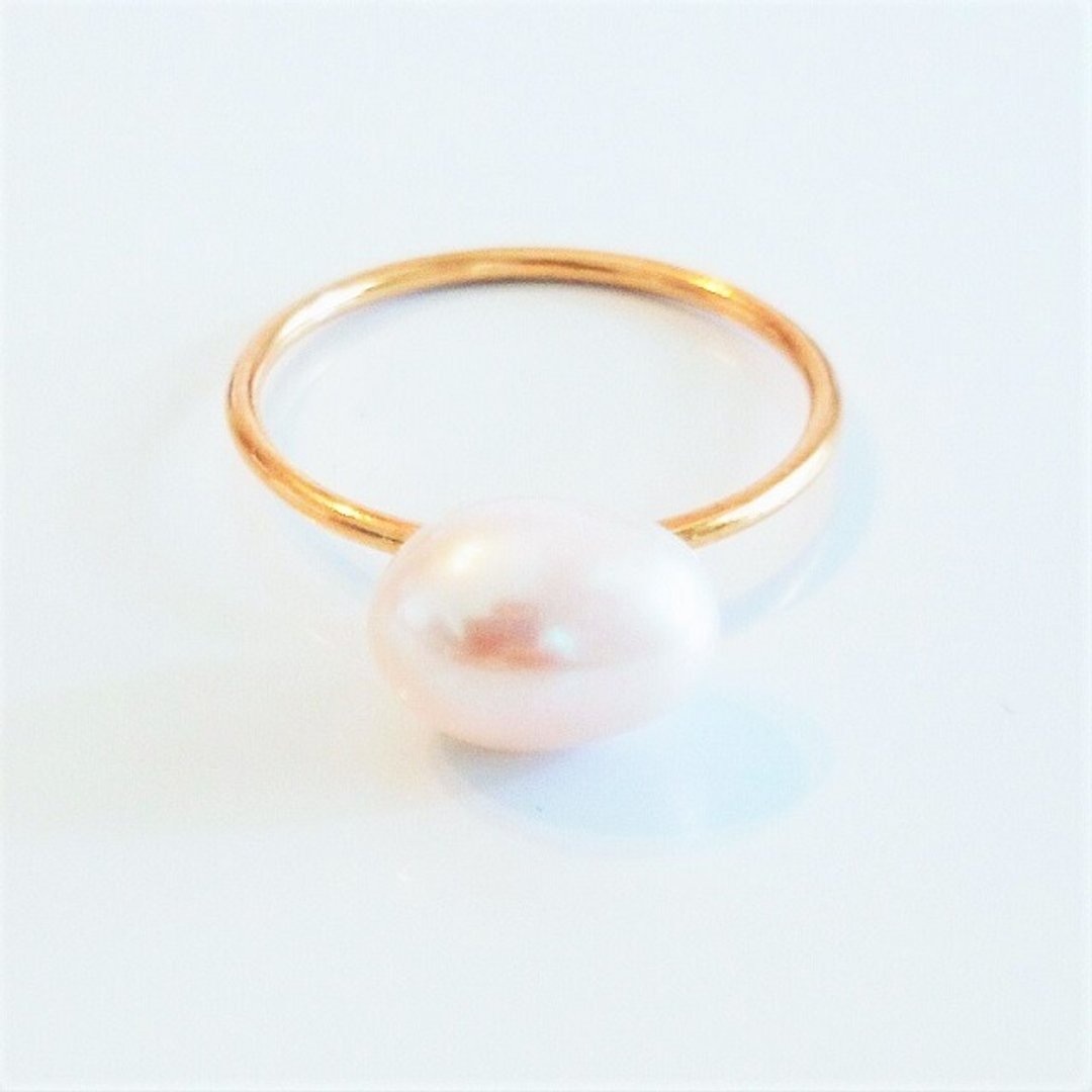 14kgf*BIG fresh water pearl ring  #10 - 戒指 - 宝石 白色