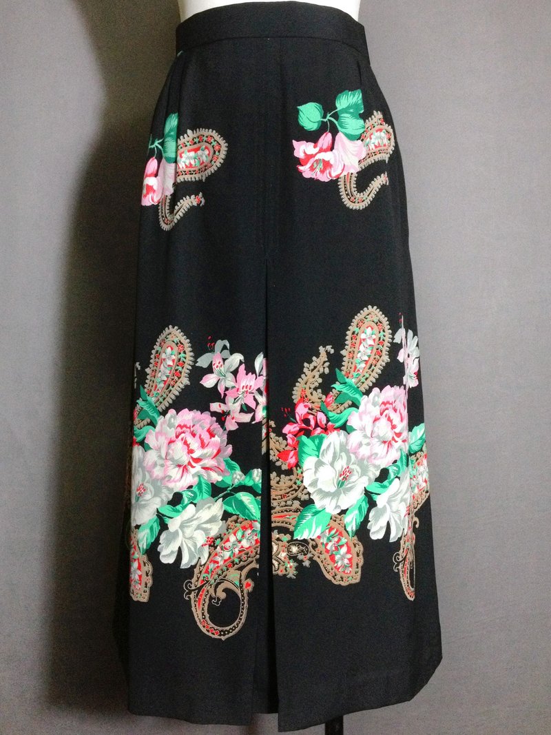 时候古着 [ 古董洋装/ 花朵古董裙 ] 国外带回 古着洋装 VINTAGE - 裙子 - 聚酯纤维 多色