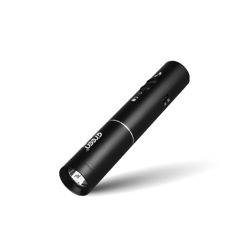 【GREENON】USB电子哨手电筒(GS360) 电子口哨 - 露营用品 - 铝合金 黑色