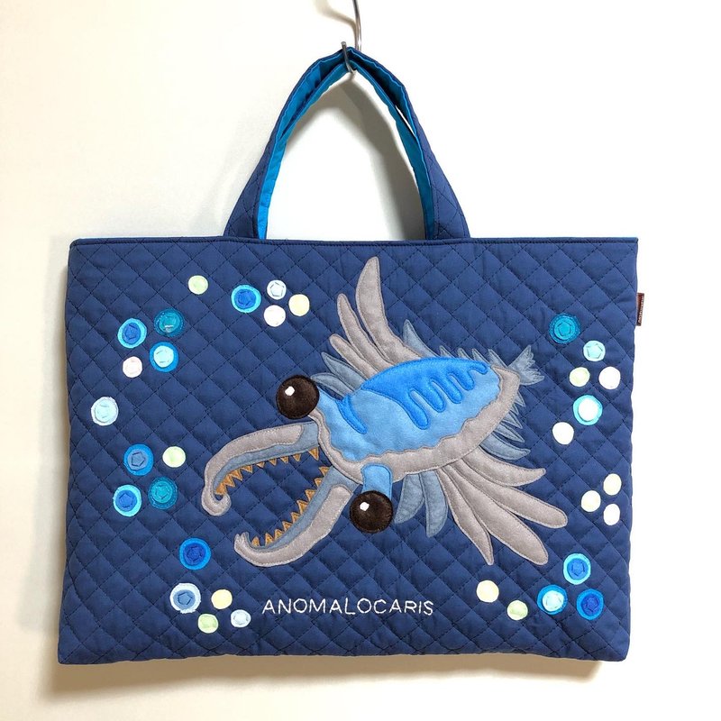 Book Bag - Anomalocaris Lesson Bag (Navy Blue) Quilted/ - 儿童绘本/图书 - 棉．麻 蓝色