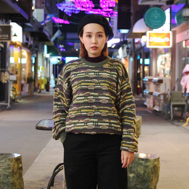 Tsubasa.Y 古着屋 古着立体雕花毛衣013,Carved Sweater - 女装针织衫/毛衣 - 棉 