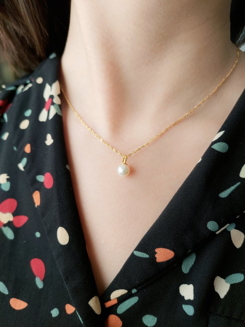 初心 | 天然淡水珍珠 / 金链 银链 / 单件款 | 天然珍珠项链 - 项链 - 珍珠 白色