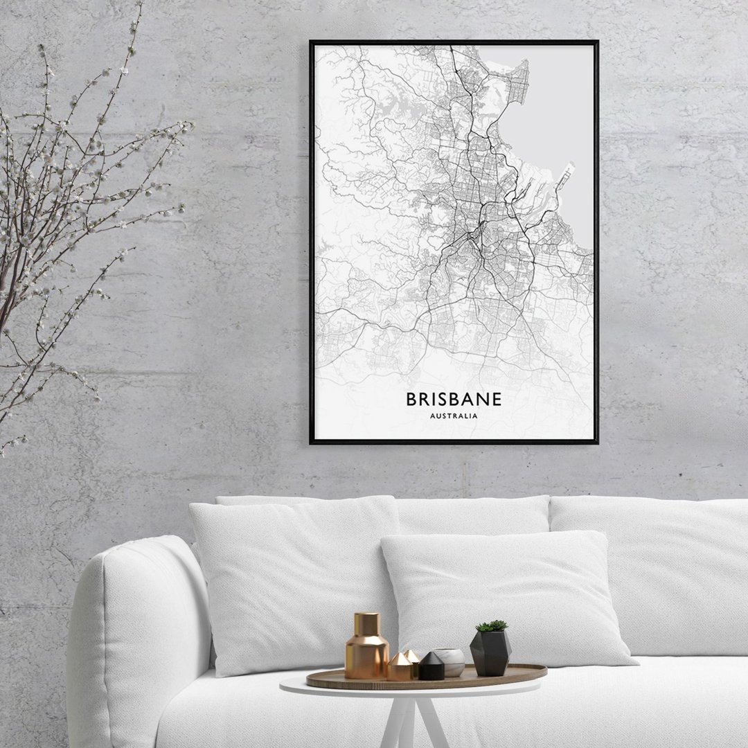 城市地图 • 布里斯本 - 地图挂画/城市挂画/布里斯本/办公室 - 海报/装饰画/版画 - 棉 多色
