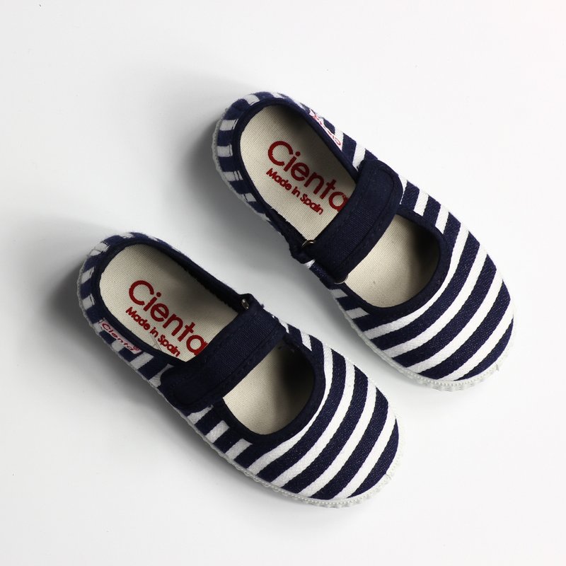 西班牙国民帆布鞋 CIENTA 56095 77深蓝色 大童、女鞋尺寸 - 女款休闲鞋 - 棉．麻 蓝色