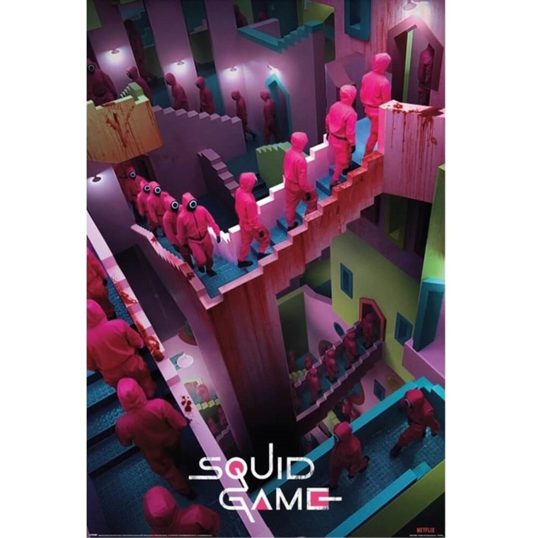 【鱿鱼游戏】Squid Game 楼梯迷宫 进口海报 - 海报/装饰画/版画 - 其他材质 多色