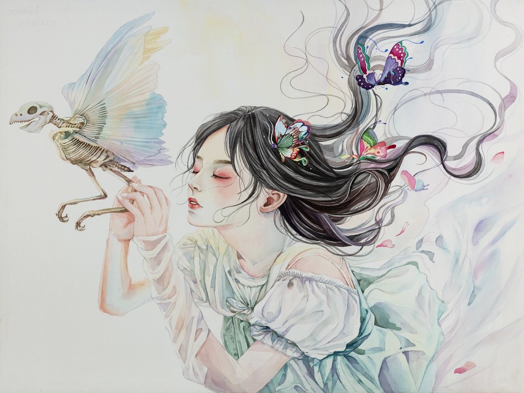 嗔之风影-原作水彩艺术画/艺术挂画/精致居家装饰/佛教/心灵 - 海报/装饰画/版画 - 纸 透明