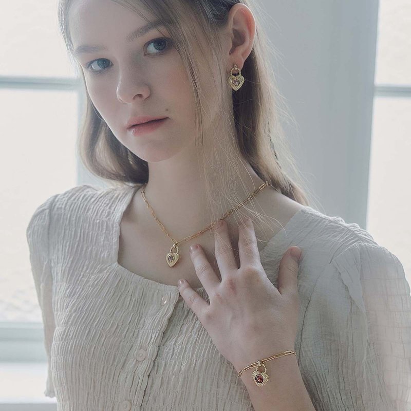 Love Lock Snowball Necklace - 项链 - 玻璃 