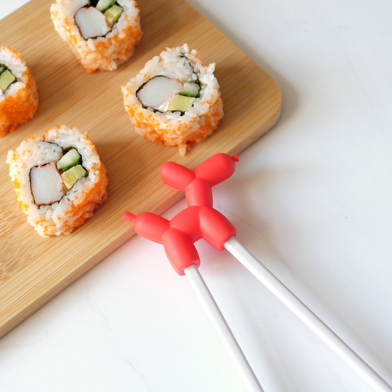 气球狗狗 - 儿童筷子 │ 野餐 / 餐具 / 筷子托 - 筷子/筷架 - 塑料 红色