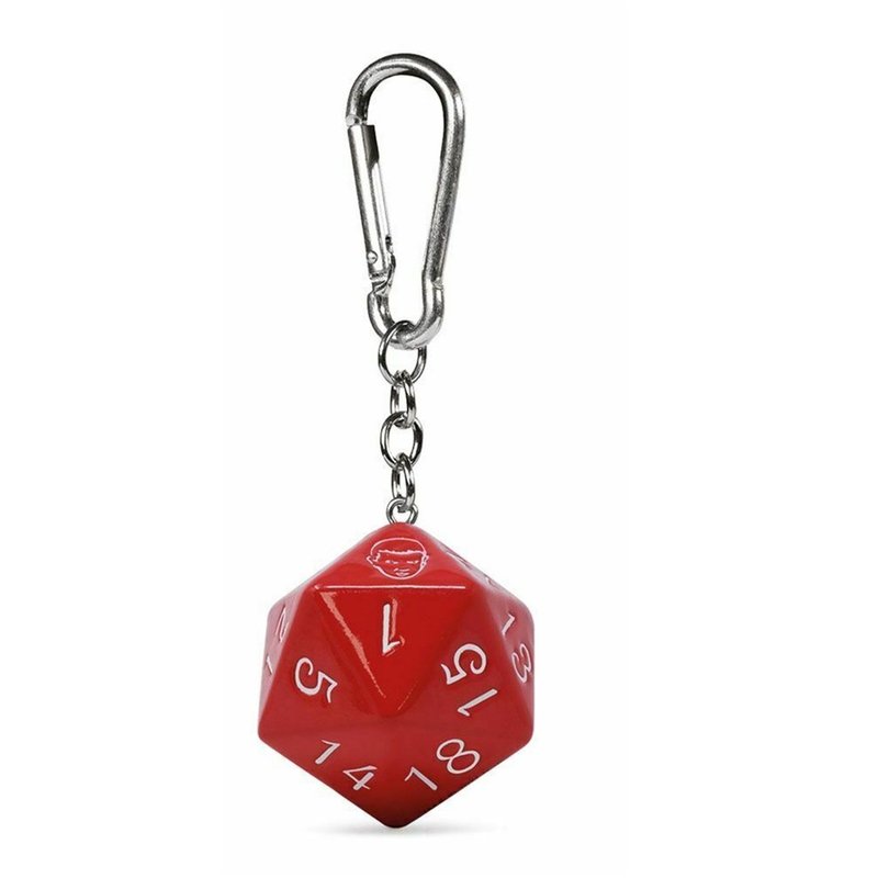 【怪奇物语】龙与地下城 桌上游戏多面骰3D造型钥匙圈 - 钥匙链/钥匙包 - 其他材质 红色