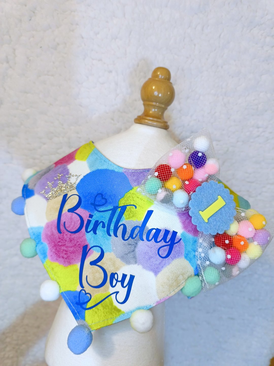 双面 宠物生日 名字 围巾 birthday boy - 衣/帽 - 棉 粉红色
