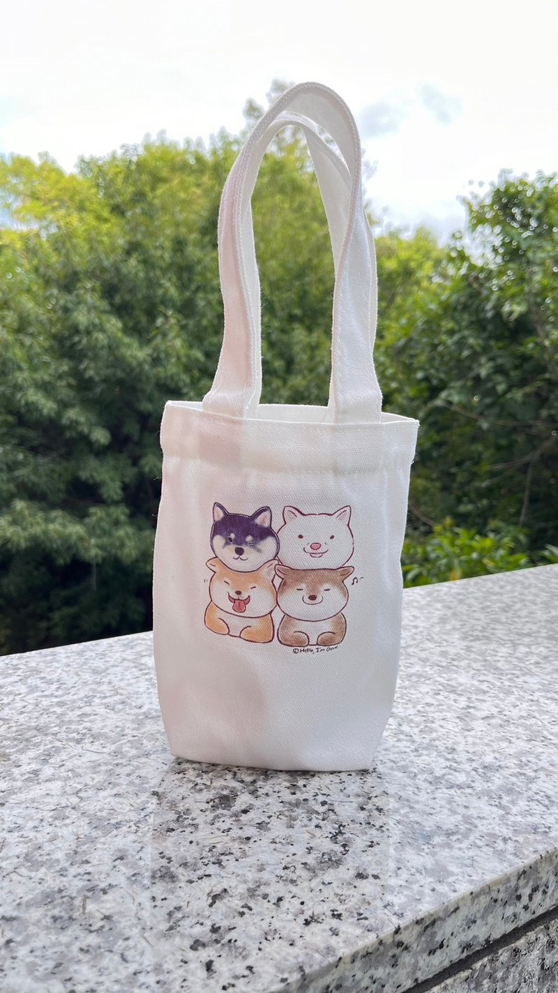 可爱动物系列 帆布饮料提袋 - 5款 - 随行杯提袋/水壶袋 - 棉．麻 多色