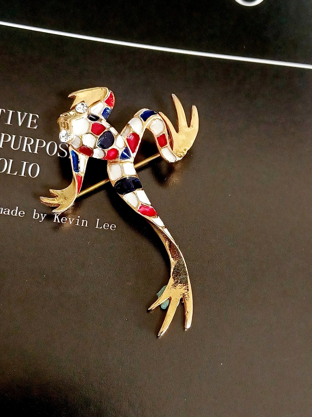 Avintage jewelry  幸运青蛙 马赛克珐琅艺术 别针  胸针 - 胸针 - 其他金属 