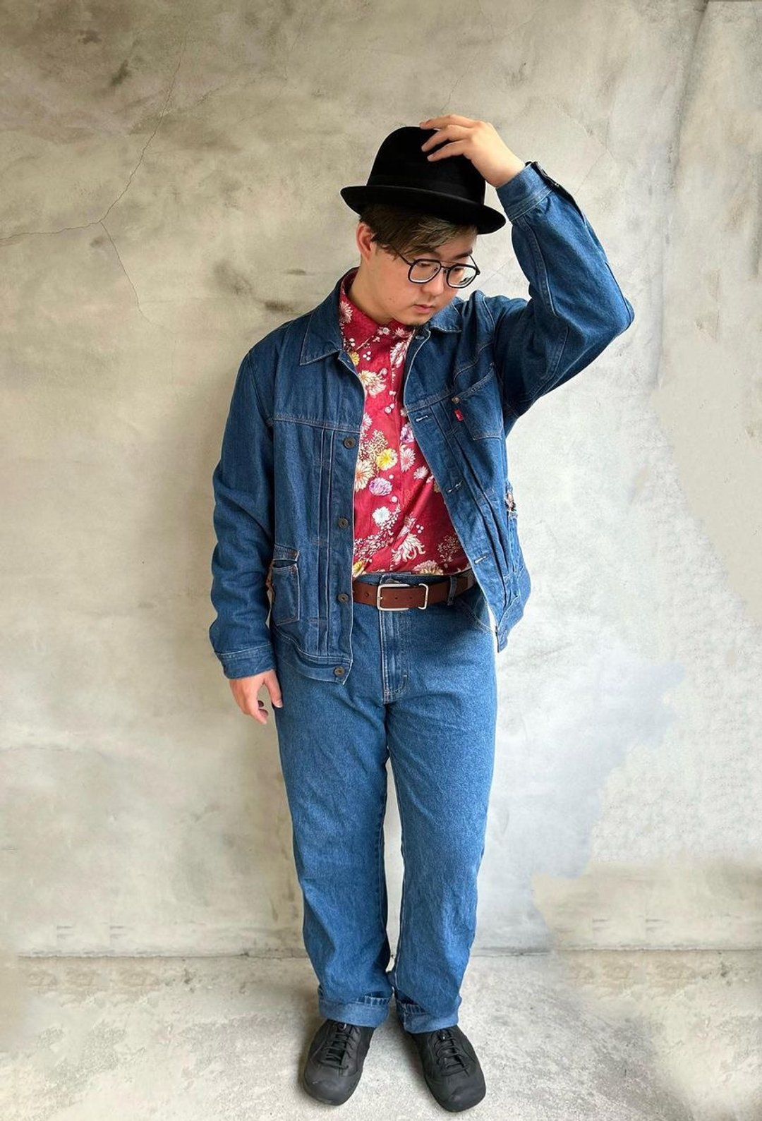 【FAMILY】上班族花花俏俏 男款花衬衫 京都绯红色 M-2XL - 男装衬衫 - 棉 红色