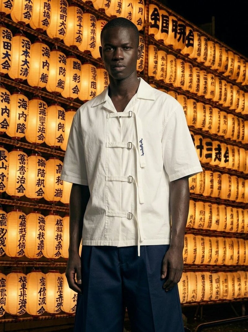 LA ISLAND  解构设计 金属搭扣 纯棉设计感衬衫 - 男装衬衫 - 棉．麻 白色