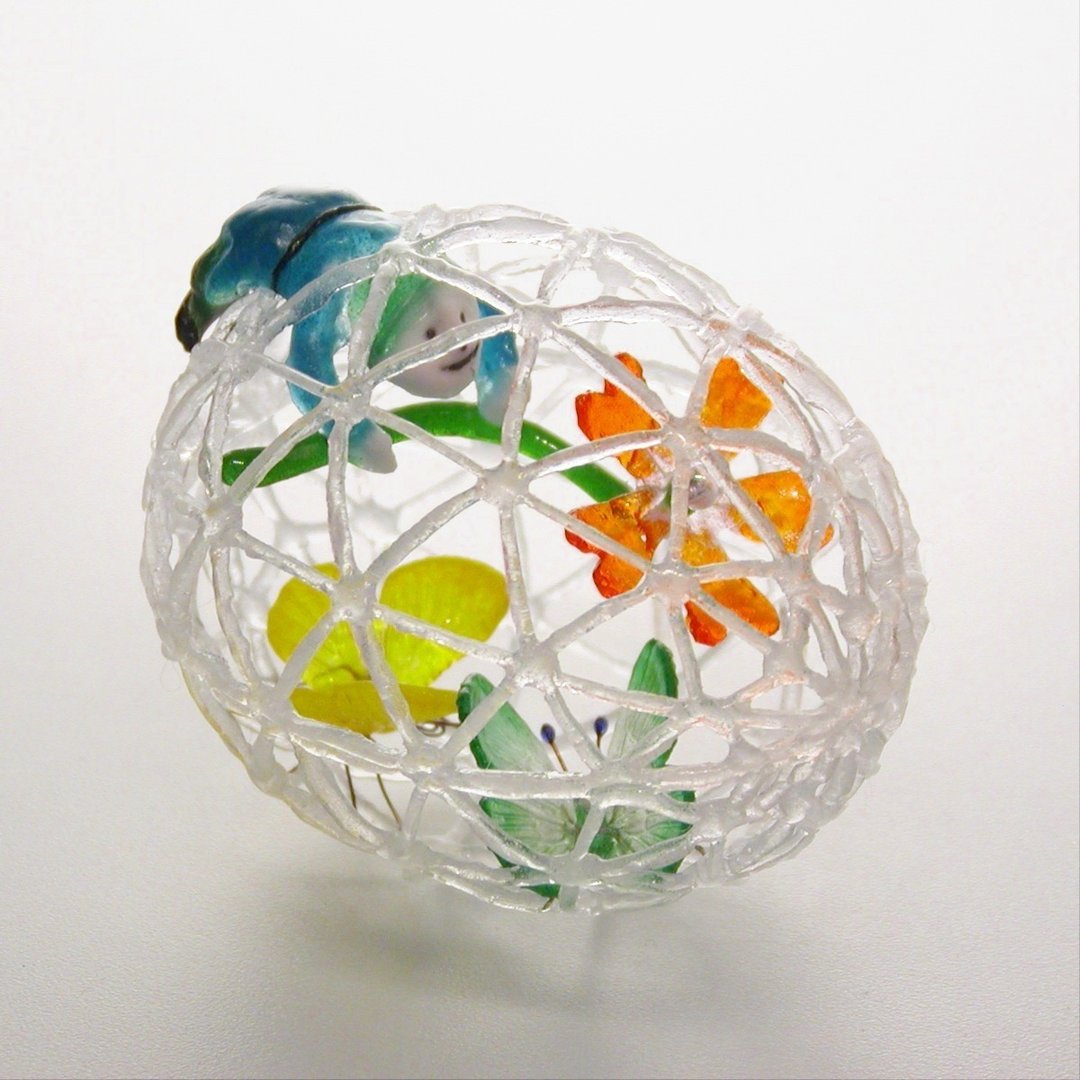 The story of a glass butterfly and a dwarf (orange blossom) - 摆饰 - 玻璃 橘色