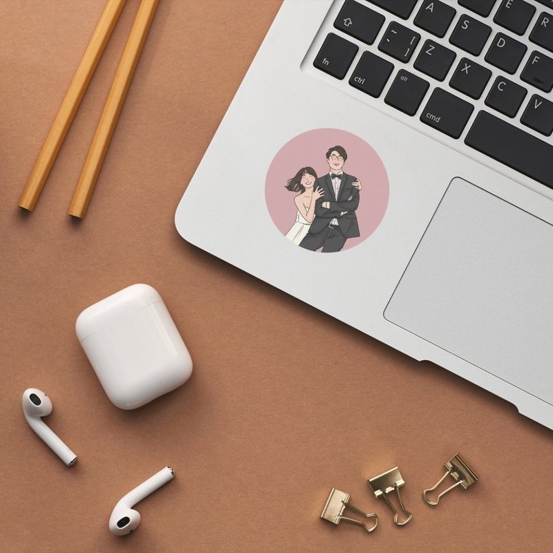 定制商品 | 圆形贴纸 少量可制作 大量再优惠 婚礼喜宴 姓名贴纸 - 贴纸 - 纸 多色