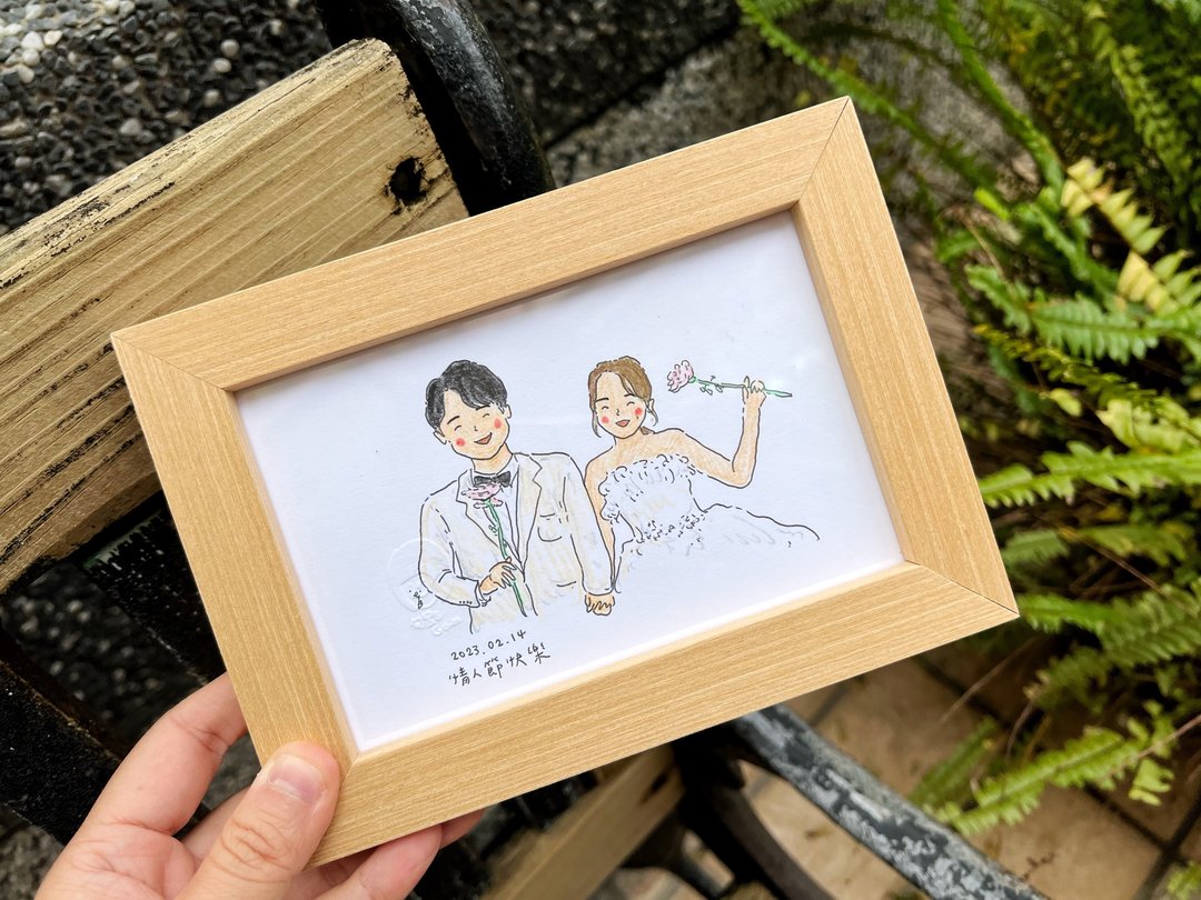 色铅笔似颜绘 / 2人 / 定制人像画 - 订制画像 - 纸 多色