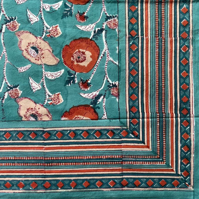 虞姬美人 纯棉植物染盖印床单 - 寝具 - 棉．麻 多色