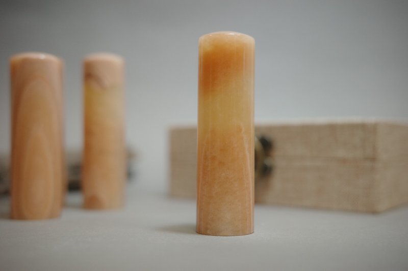 【好石多磨】木纹玛瑙_玉石印章_个人开运印章_圆章 - 印章/印台 - 玉石 橘色