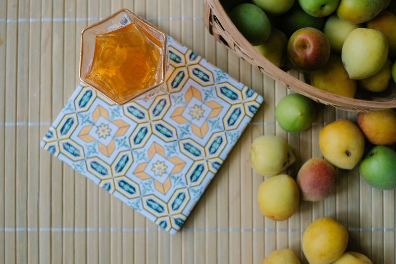 葡萄牙花砖杯垫 l C-4 l 于里斯本拍摄花砖图案后复刻设计 - 杯垫 - 陶 