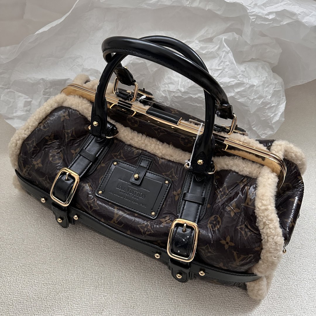 LOUIS VUITTON 路易威登 漆皮 × 羊皮 手提包 - 手提包/手提袋 - 真皮 咖啡色