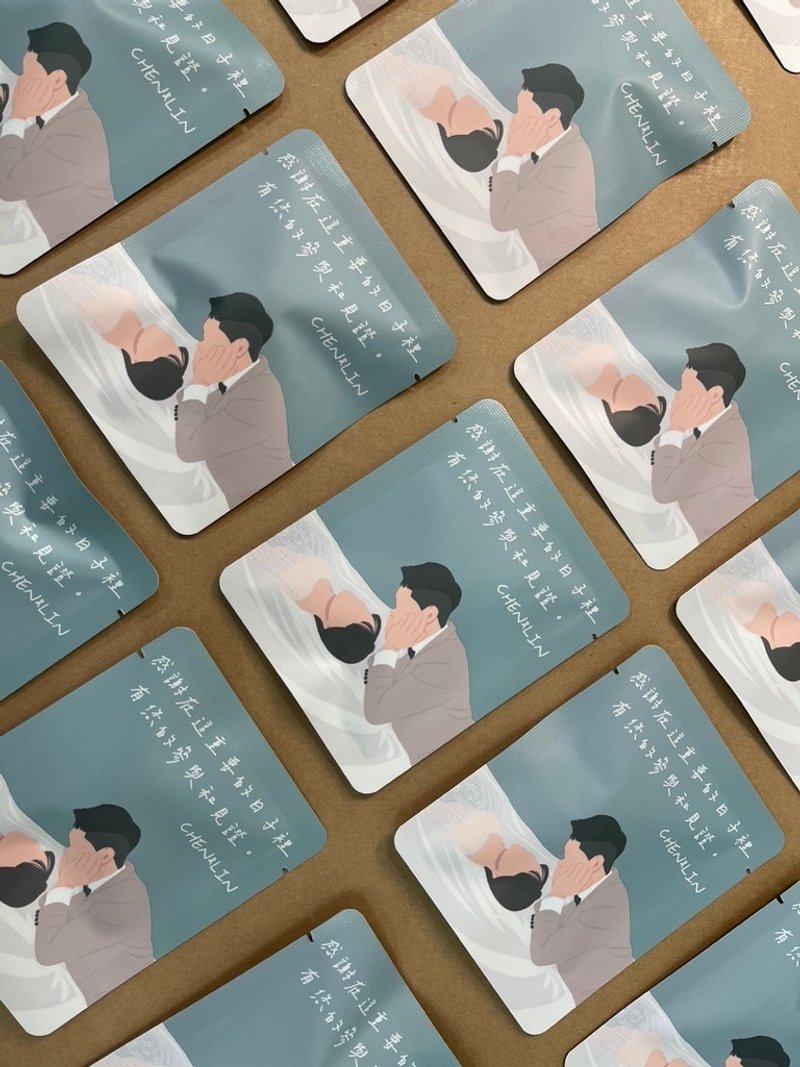 婚礼小物似颜绘茶包|桌上礼|请勿下标仅供作品参考 - 茶 - 纸 红色
