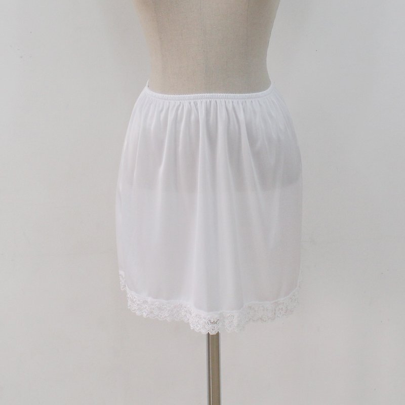Lace satin Half Slip ,white satin dress ,underskirt - 女士内衣裤 - 聚酯纤维 白色