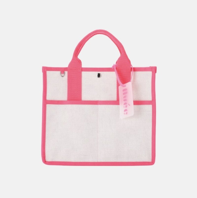 RoiBag 霓虹粉 - 手提包/手提袋 - 棉．麻 粉红色