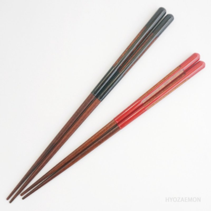 Hyosaemon 洗碗机安全筷子雕刻四条黑色大号 23.5 厘米，红色中号 21.5 厘米 - 筷子/筷架 - 木头 