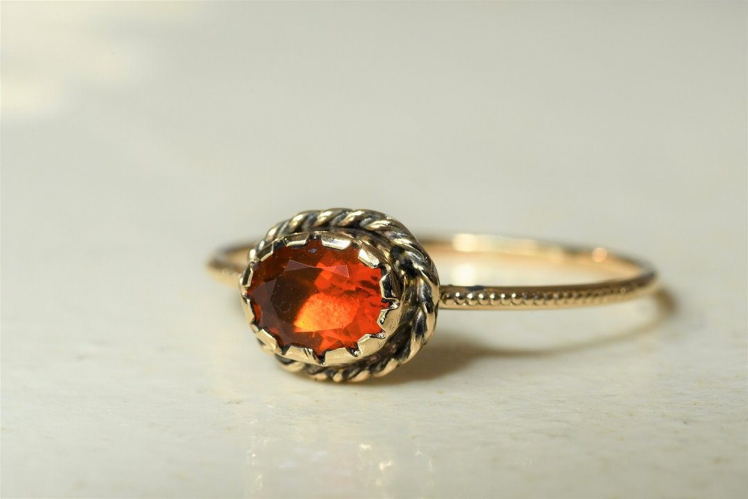 Brilliant 　Fire Opal - 戒指 - 其他金属 红色