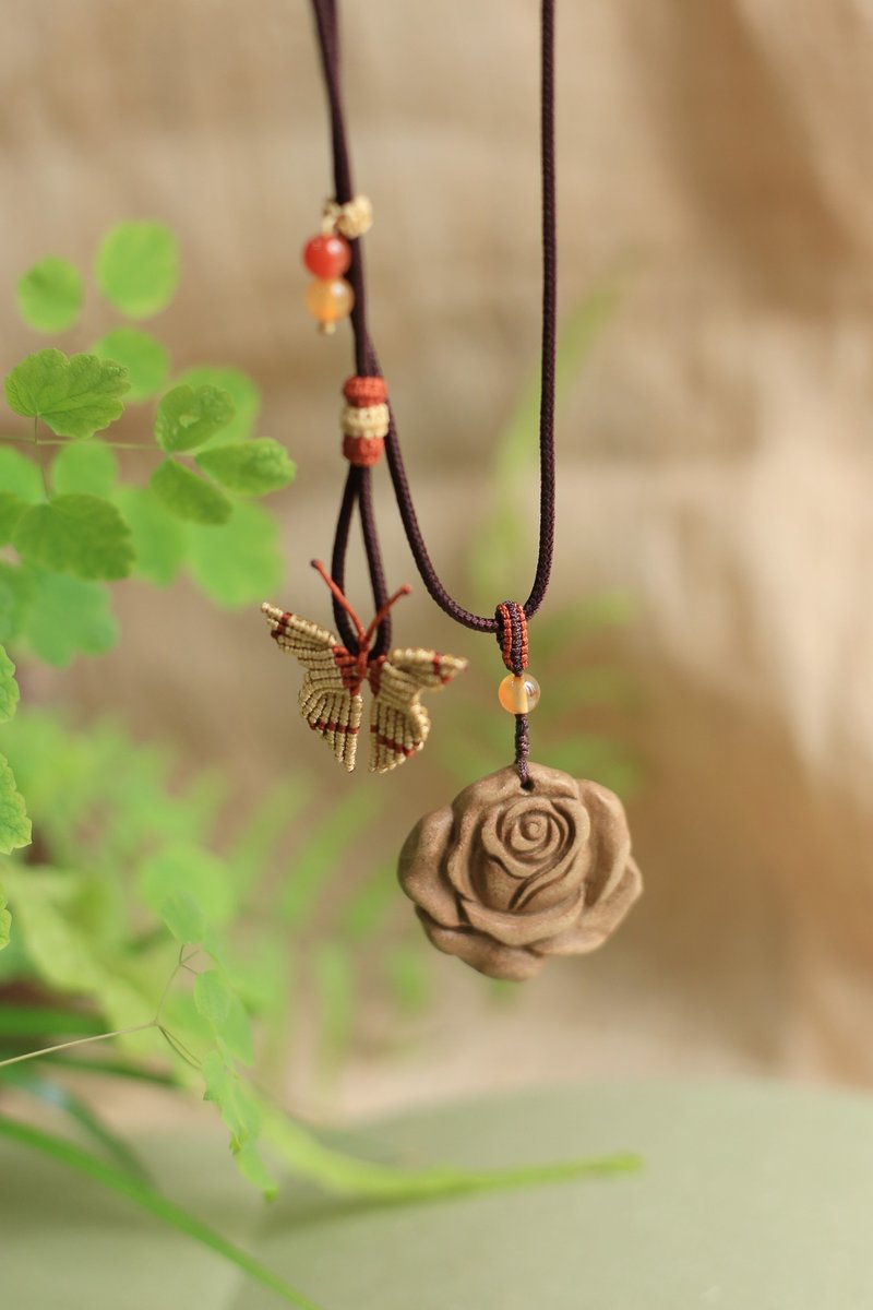 壹染指香品 | 恋花 | 古法天然合香牌 | 清赏雅玩 芳香化浊 - 项链 - 植物．花 